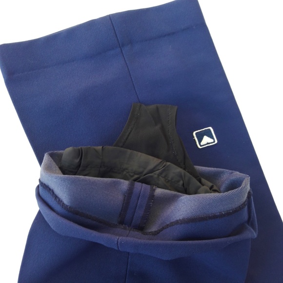 Obermeyer Vintage Navy Ski Pant Bibs Zip Stretch Snow Gaiters Stirrup Japan 10 - Picture 8 of 8